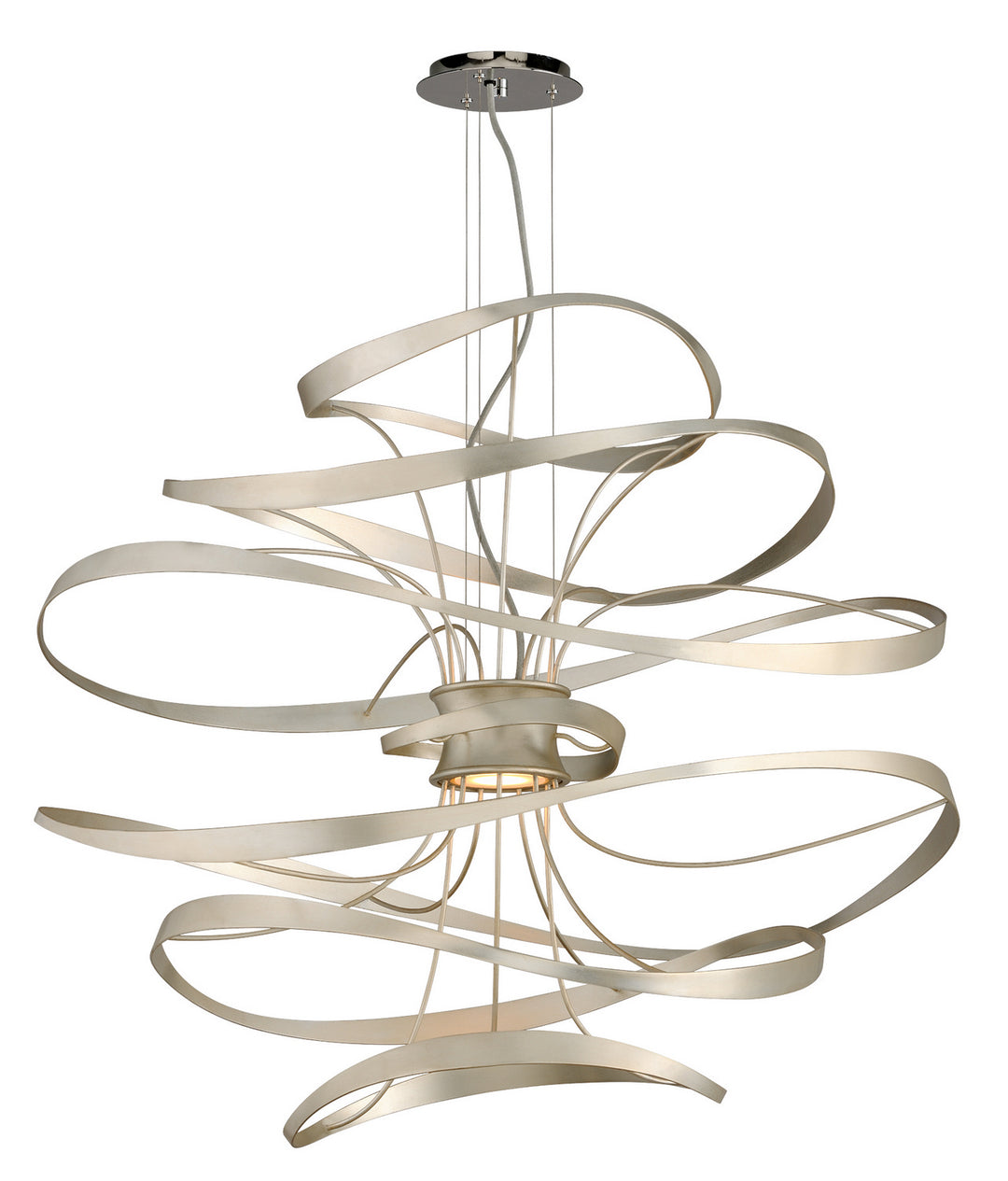 Corbett Calligraphy 213-43 Pendant Light - Silver Leaf Polished Stainless