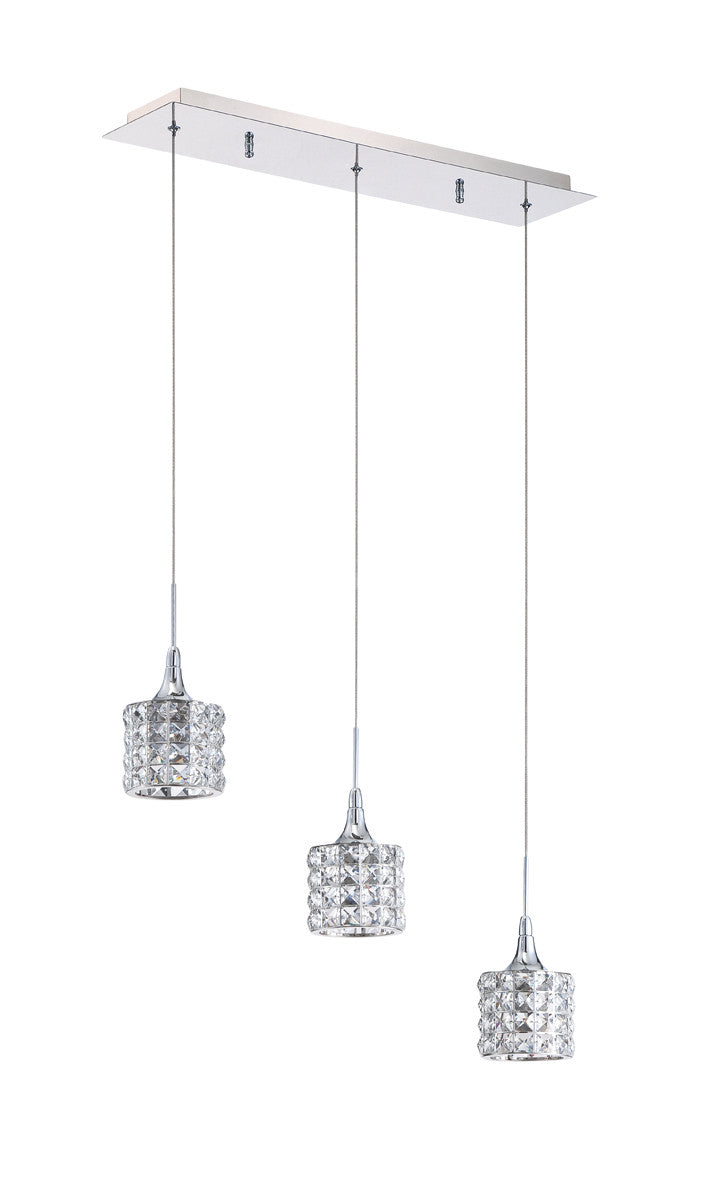 Kendal Lustra PF61-3LBR-CH Pendant Light - Chrome