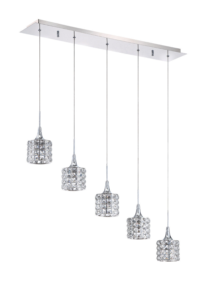 Kendal Lustra PF61-5LBR-CH Pendant Light - Chrome