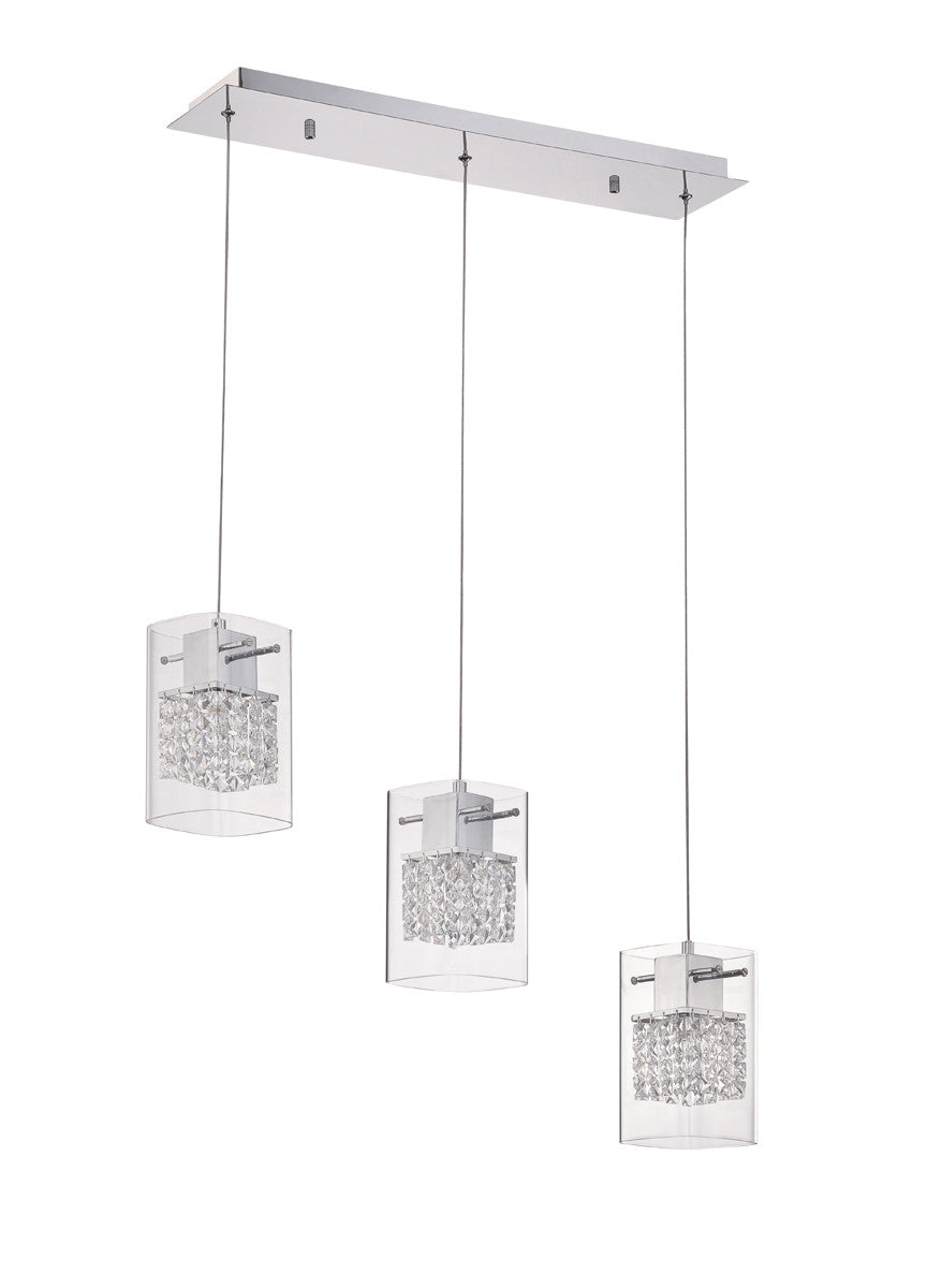 Kendal Politan PF63-3LBR-CH Pendant Light - Chrome