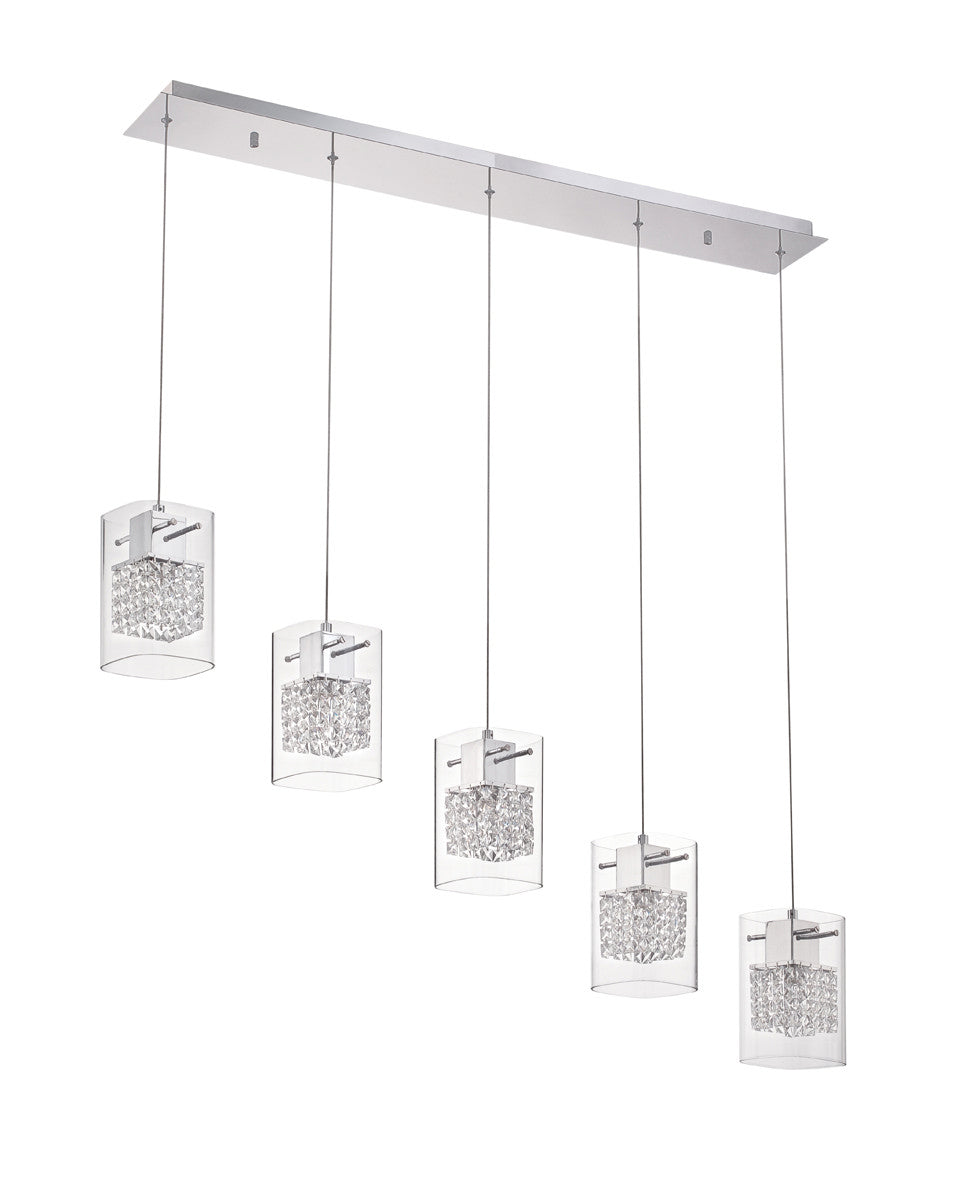 Kendal Politan PF63-5LBR-CH Pendant Light - Chrome