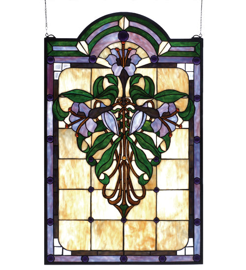 Meyda Tiffany Lighting 67136 Nouveau Lily Window Mirror Bronze / Dark