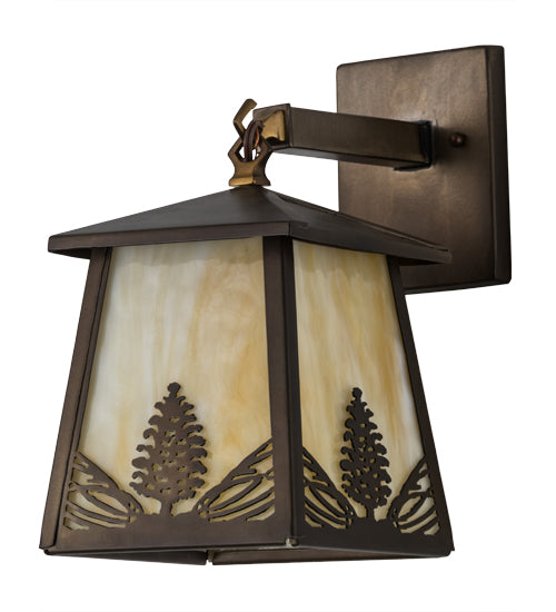 Meyda Tiffany Lighting 67278 Stillwater One Light Wall Sconce Outdoor Copper/Antique/Verde