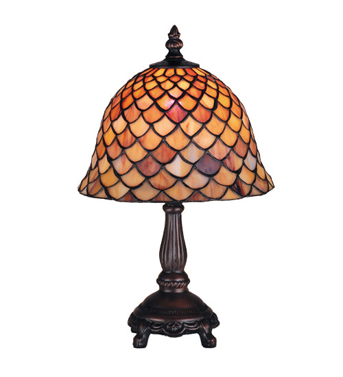 Meyda Tiffany Lighting 67378 Fishscale One Light Mini Lamp Lamp Bronze / Dark