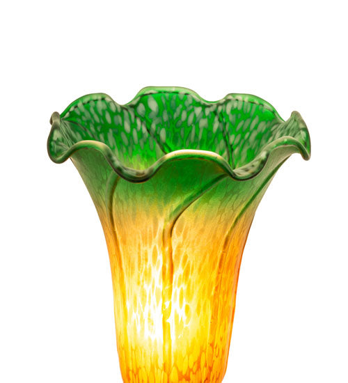 Meyda Tiffany Lighting 11009 Amber/Green One Light Mini Lamp Lamp Bronze / Dark