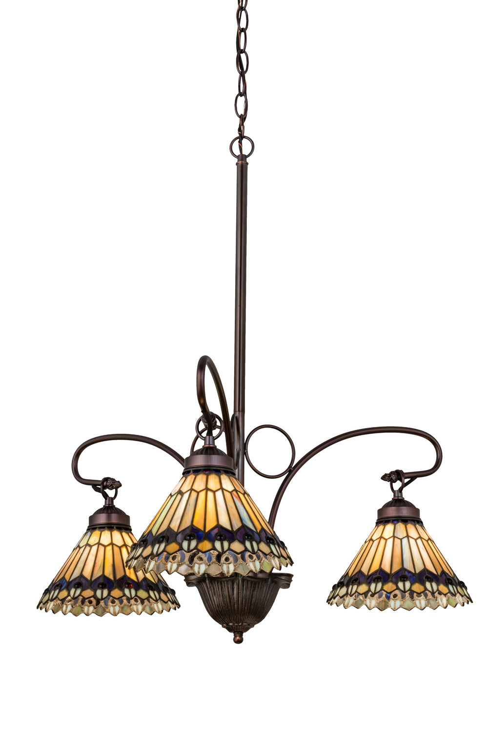 Meyda Tiffany Tiffany Jeweled Peacock 16094 Chandelier Light - Pewter,Custom