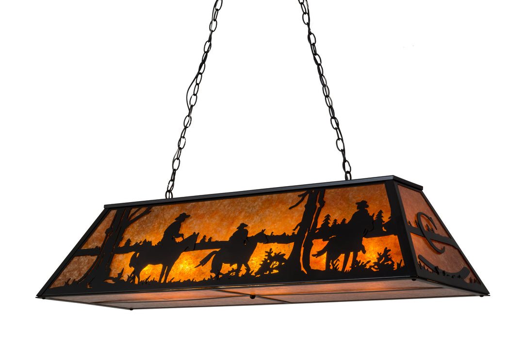 Meyda Tiffany Personalized 171998 Pendant Light - Flat Black/Amber Mica