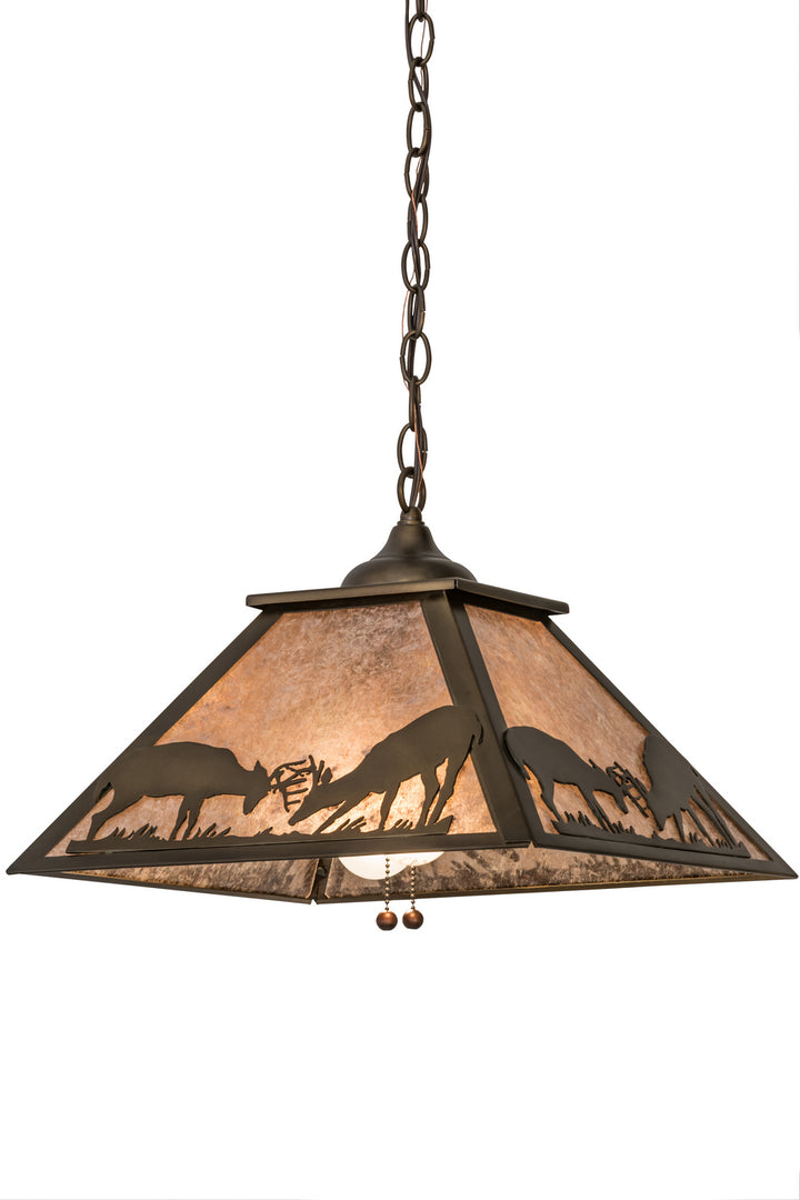 Meyda Tiffany Battling Bucks 57177 Pendant Light - Antique Copper