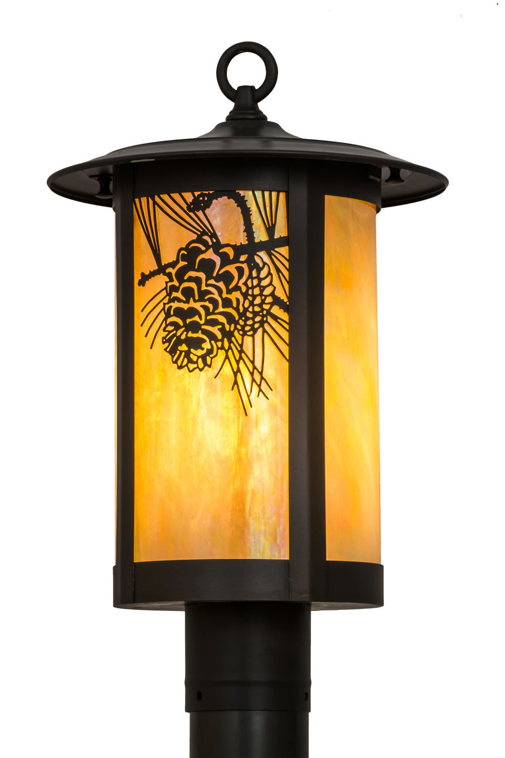 Meyda Tiffany Lighting 90576 Fulton One Light Post Mount Outdoor Bronze / Dark