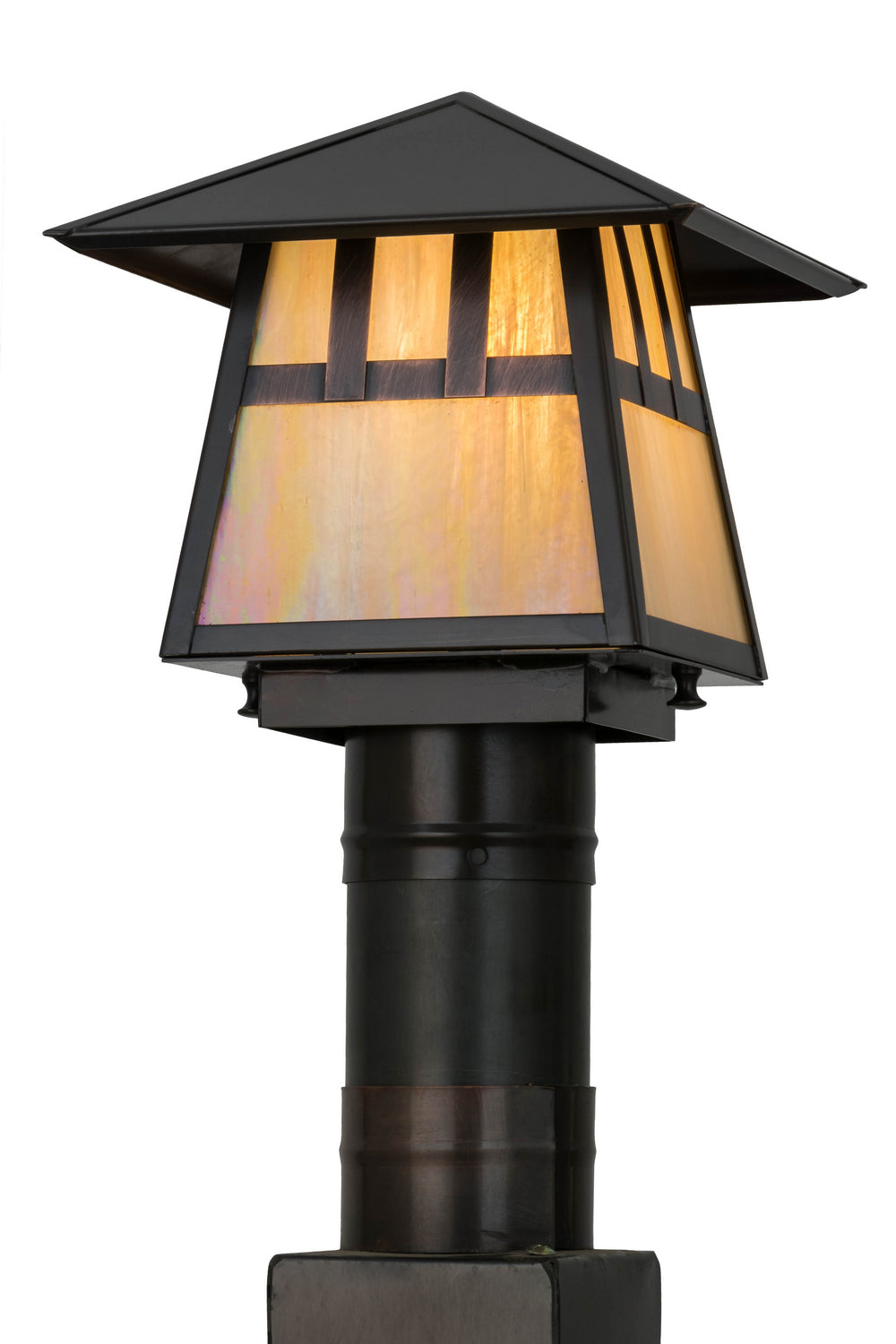 Meyda Tiffany Lighting 92517 Stillwater One Light Post Mount Outdoor Bronze / Dark