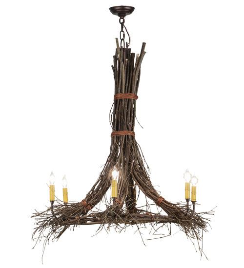 Meyda Tiffany Twigs 67729 Chandelier Light - Natural Wood,Mahogany Bronze