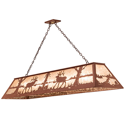 Meyda Tiffany Elk At Lake 67745 Pendant Light - Rust