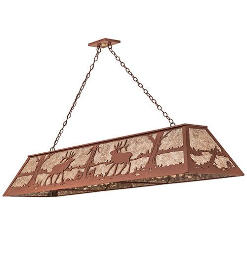 Meyda Tiffany Elk At Lake 67745 Pendant Light - Rust