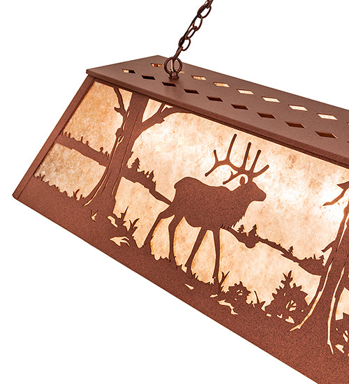 Meyda Tiffany Elk At Lake 67745 Pendant Light - Rust