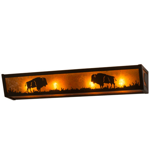 Meyda Tiffany Buffalo 67746 Bath Vanity Light 6 in. wide - Timeless Bronze