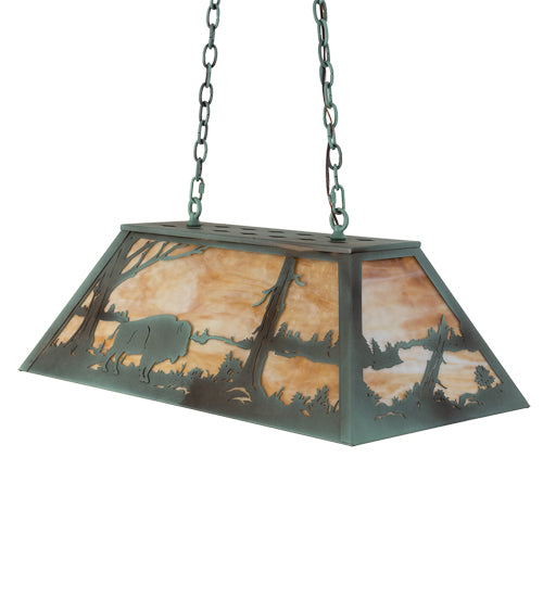 Meyda Tiffany Buffalo 67748 Pendant Light - Antique Copper, Verdigris