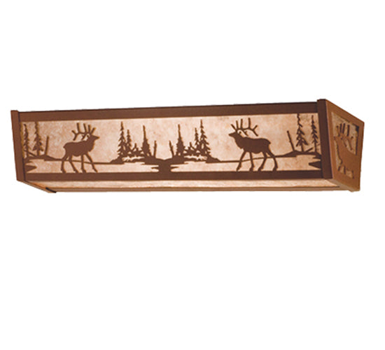 Meyda Tiffany Elk At Lake 67847 Bath Vanity Light 36 in. wide - Rust