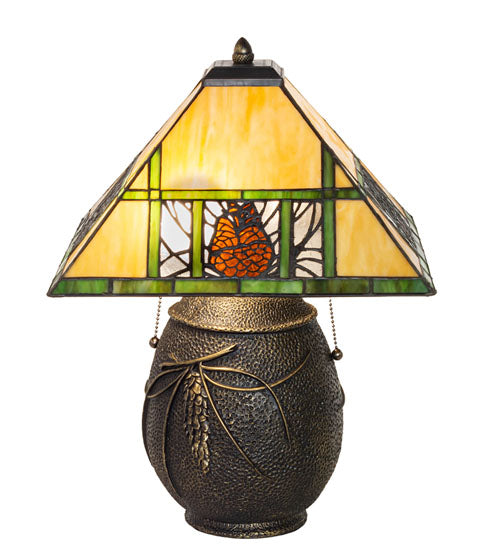 Meyda Tiffany Lighting 67850 Pinecone Ridge Two Light Table Lamp Lamp Bronze / Dark