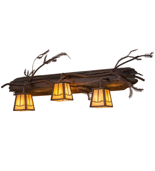 Meyda Tiffany Pine Branch 67906 Bath Vanity Light 38 in. wide - Rust,Wrought Iron