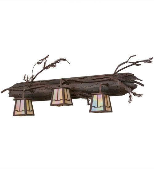 Meyda Tiffany Pine Branch 67906 Bath Vanity Light 38 in. wide - Rust,Wrought Iron