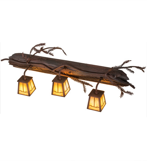 Meyda Tiffany Pine Branch 67906 Bath Vanity Light 38 in. wide - Rust,Wrought Iron