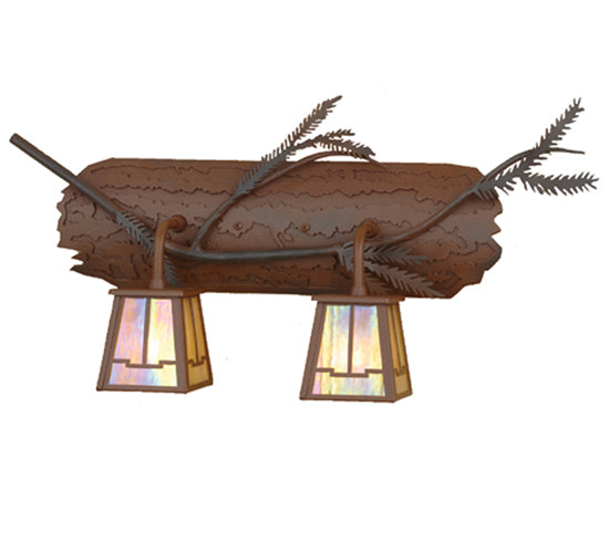 Meyda Tiffany Pine Branch 67909 Bath Vanity Light 24 in. wide - Rust,Wrought Iron