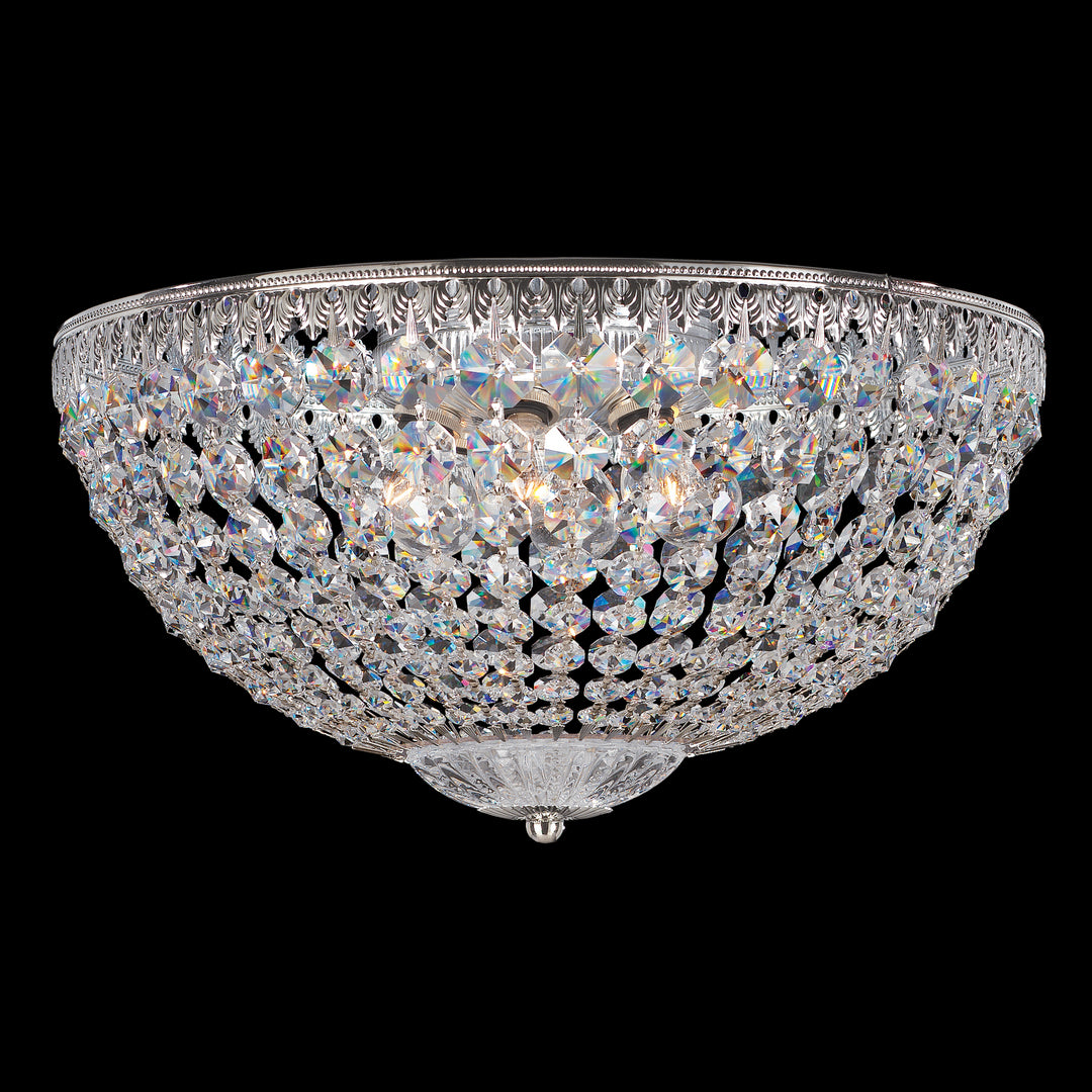 Schonbek Lighting 1564-40A Modern Petit Crystal Ceiling Light Polished Silver