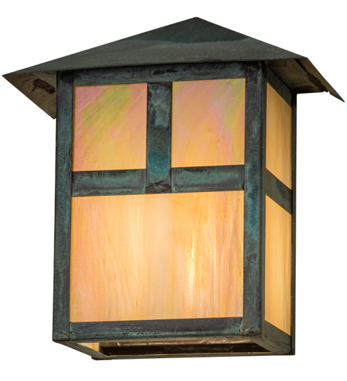 Meyda Tiffany Lighting 68076 Seneca One Light Wall Sconce Outdoor Verde