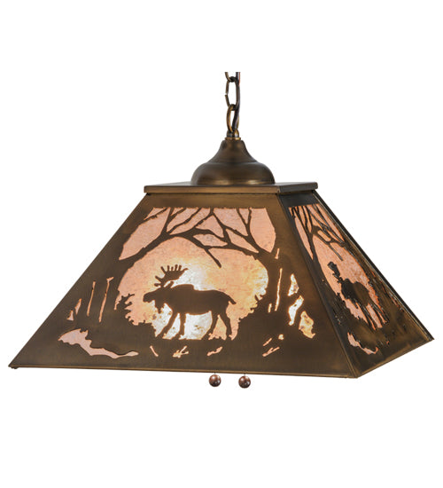 Meyda Tiffany Moose At Dawn 68151 Pendant Light - Antique Copper