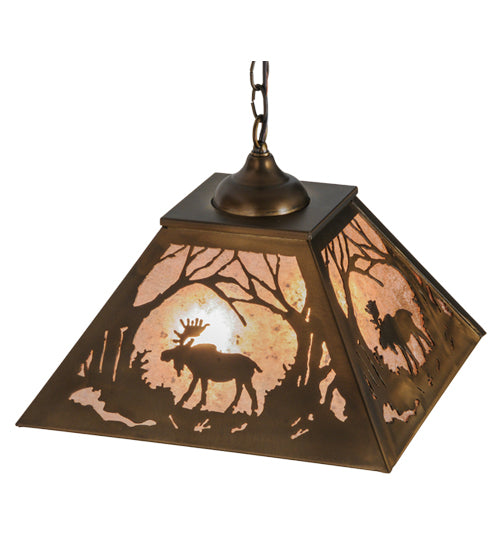 Meyda Tiffany Moose At Dawn 68151 Pendant Light - Antique Copper