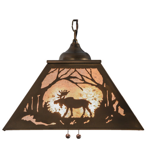 Meyda Tiffany Moose At Dawn 68151 Pendant Light - Antique Copper