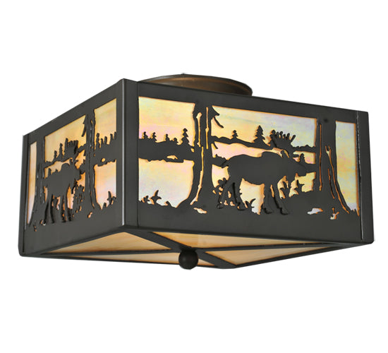 Meyda Tiffany Moose At Lake 68282 Ceiling Light - Timeless Bronze