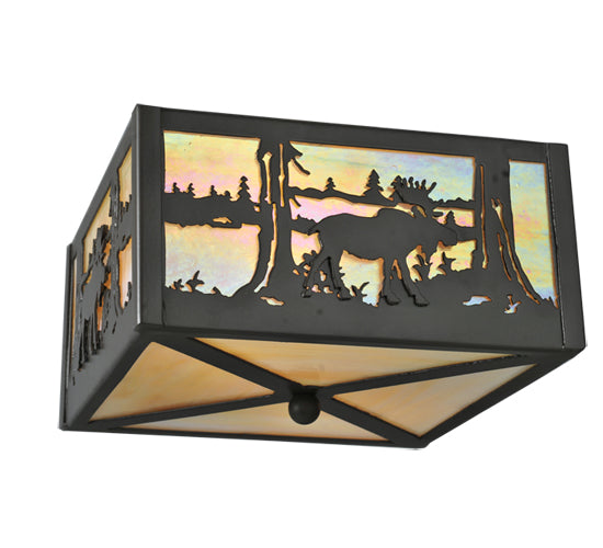 Meyda Tiffany Moose At Lake 68282 Ceiling Light - Timeless Bronze