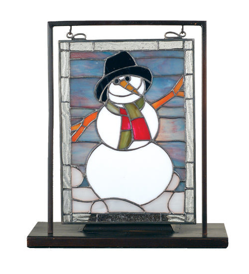 Meyda Tiffany Lighting 68340 Snowman Mini Tabletop Window Mirror Bronze / Dark