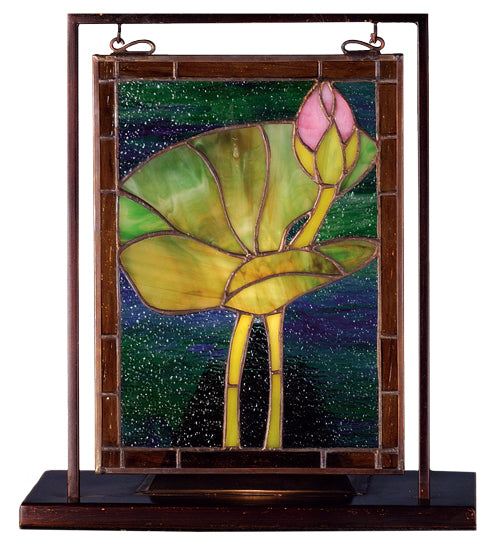 Meyda Tiffany Lighting 68353 Tiffany Pond Lily Mini Tabletop Window Mirror Bronze / Dark