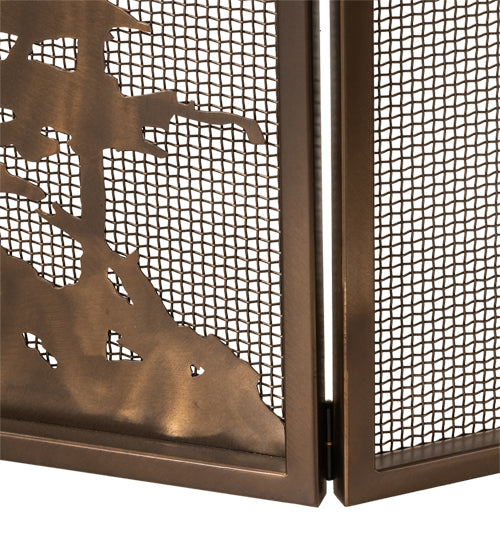 Meyda Tiffany Lighting 68388 Tall Pines Fireplace Screen Home Decor Copper/Antique/Verde