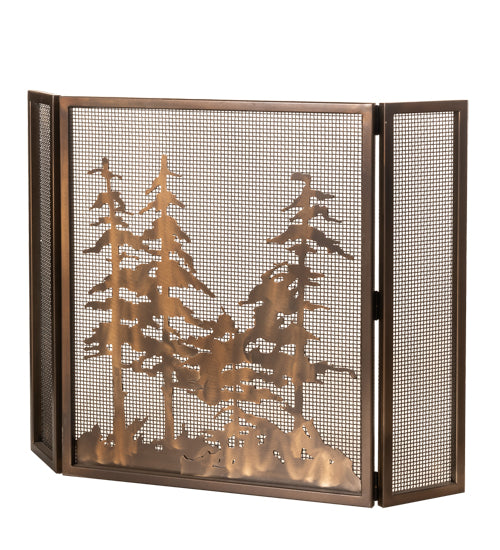 Meyda Tiffany Lighting 68388 Tall Pines Fireplace Screen Home Decor Copper/Antique/Verde