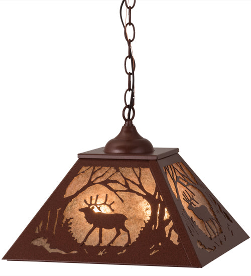 Meyda Tiffany Elk At Dawn 68576 Pendant Light - Rust