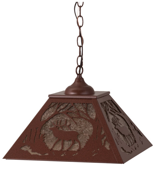 Meyda Tiffany Elk At Dawn 68576 Pendant Light - Rust