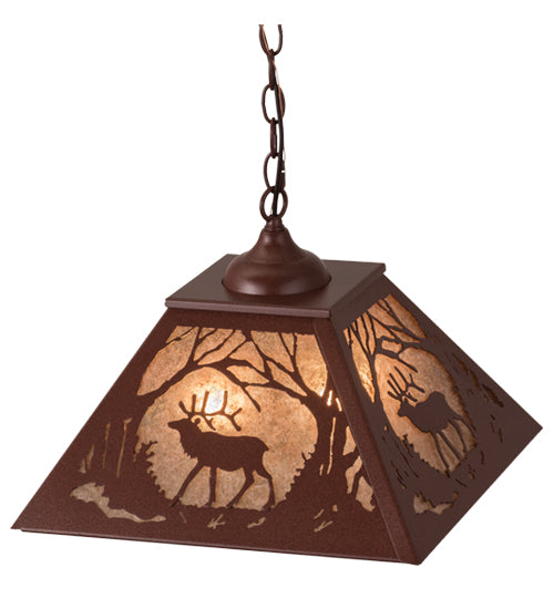 Meyda Tiffany Elk At Dawn 68576 Pendant Light - Rust