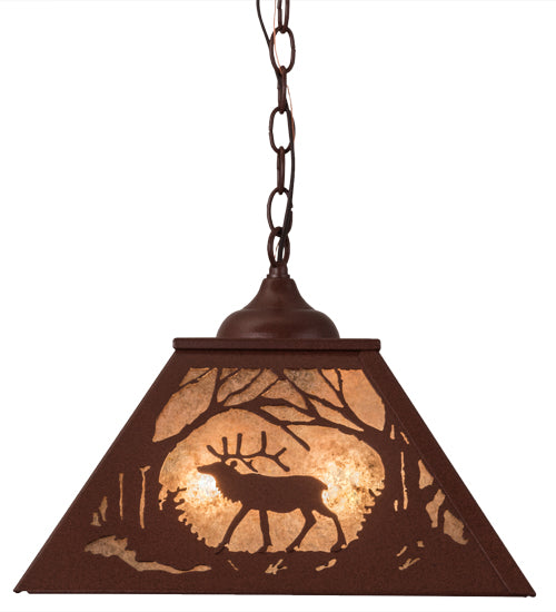 Meyda Tiffany Elk At Dawn 68576 Pendant Light - Rust