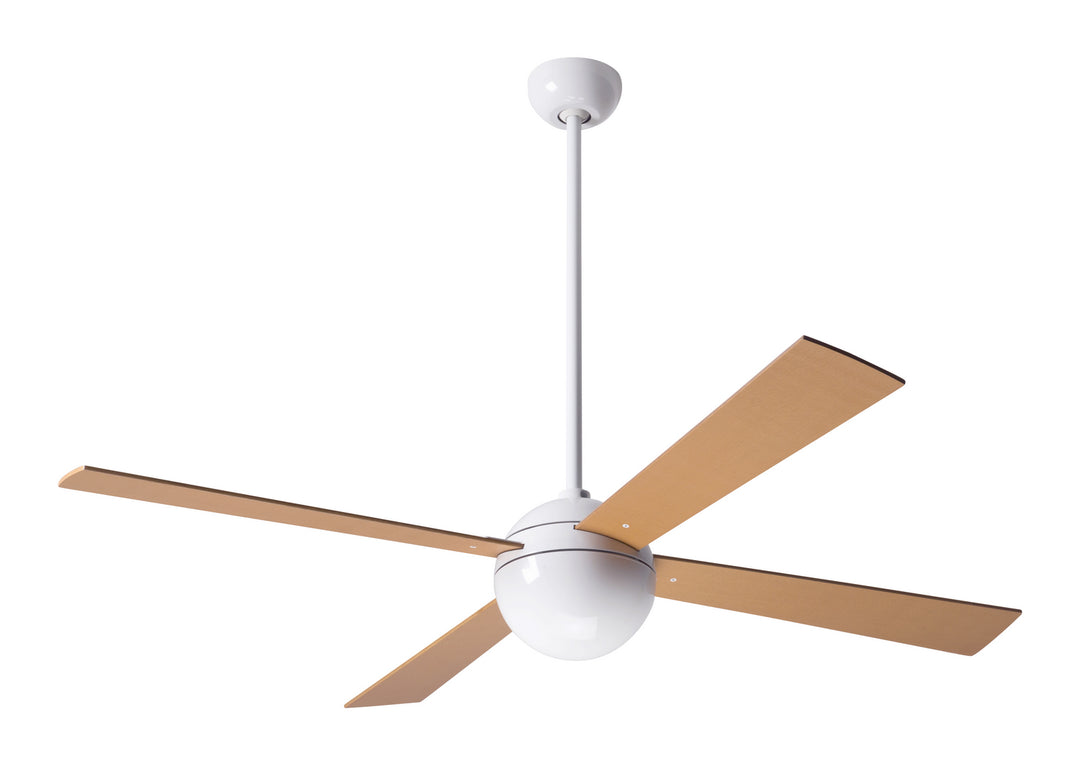 Modern Fan Company Ball BAL-GW-42-MP-NL-001 Ceiling Fan 42 - Gloss White, Maple/