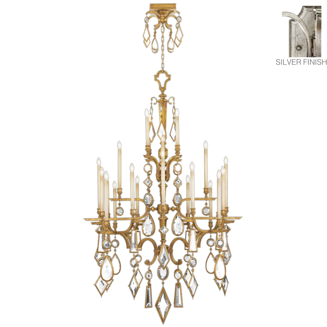 Fine Art Encased Gems 714040-3ST Chandelier Light - Silver