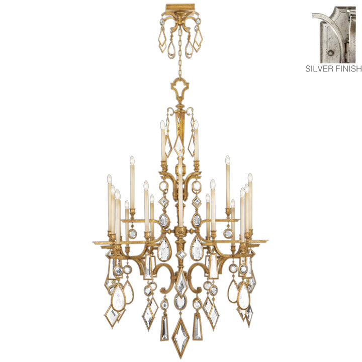 Fine Art Encased Gems 714040-3ST Chandelier Light - Silver