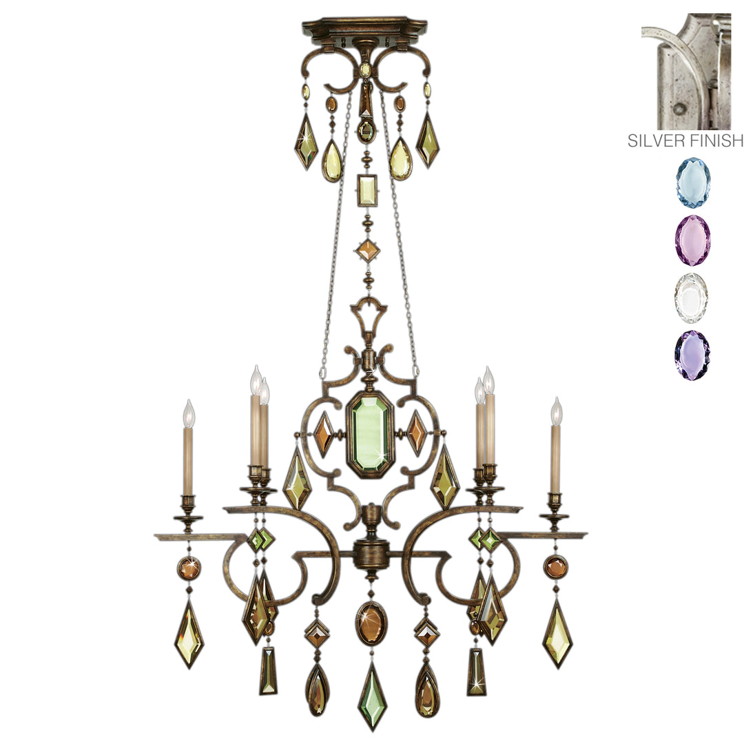Fine Art Encased Gems 725940-1ST Chandelier Light - Silver
