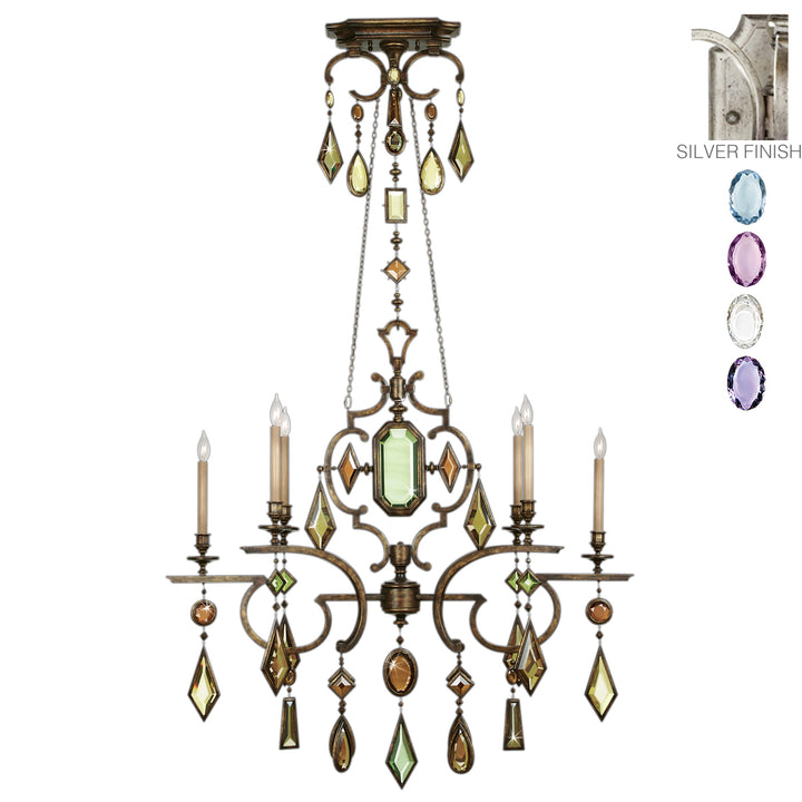 Fine Art Encased Gems 725940-1ST Chandelier Light - Silver