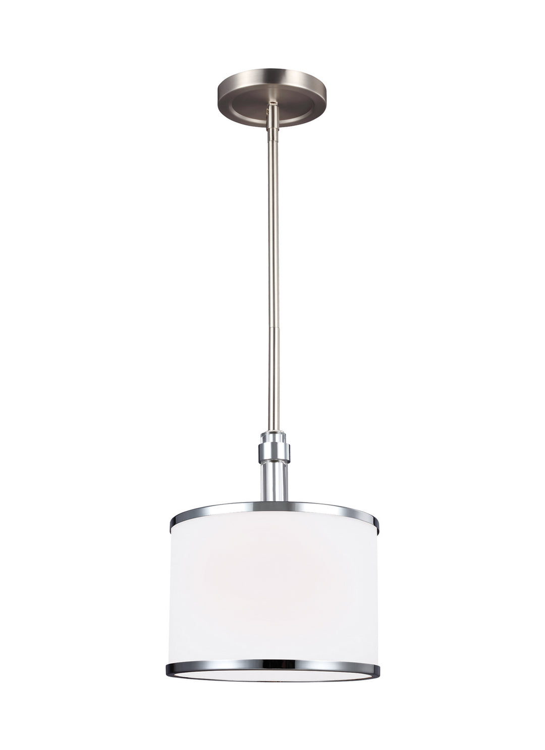 Visual Comfort Studio Prospect Park P1417SN/CH Pendant Light - Satin Nickel / Chrome