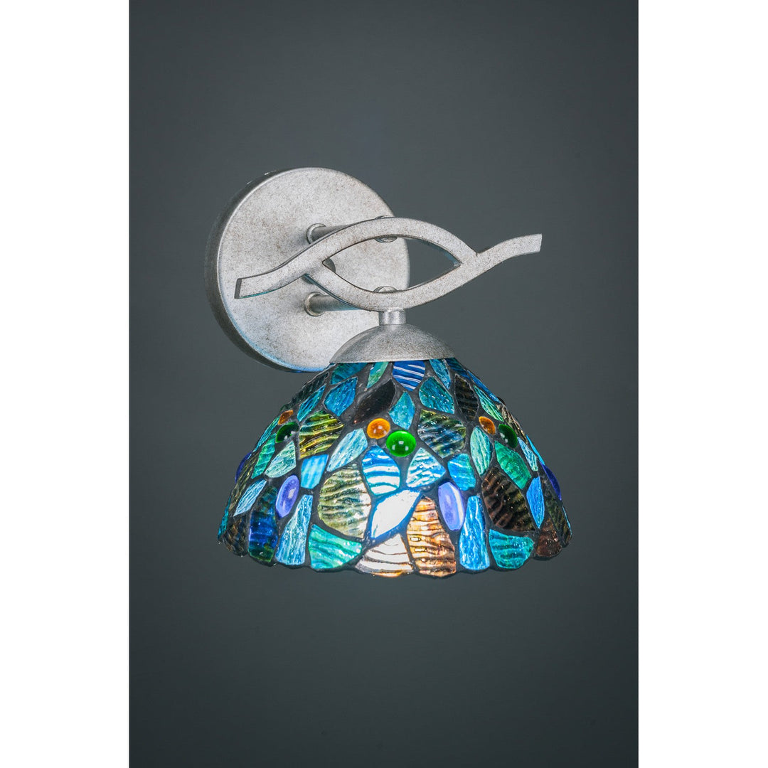 Toltec Revo 141-as-9955 Wall Sconce Light - Aged Silver