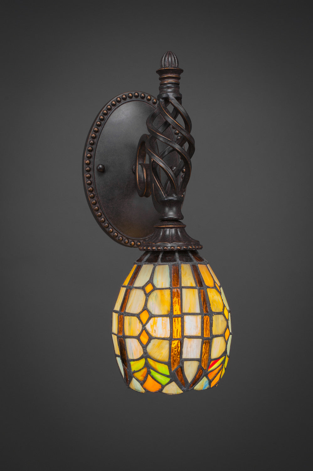 Toltec Elegant 161-DG-9871 Wall Sconce Light - Dark Granite