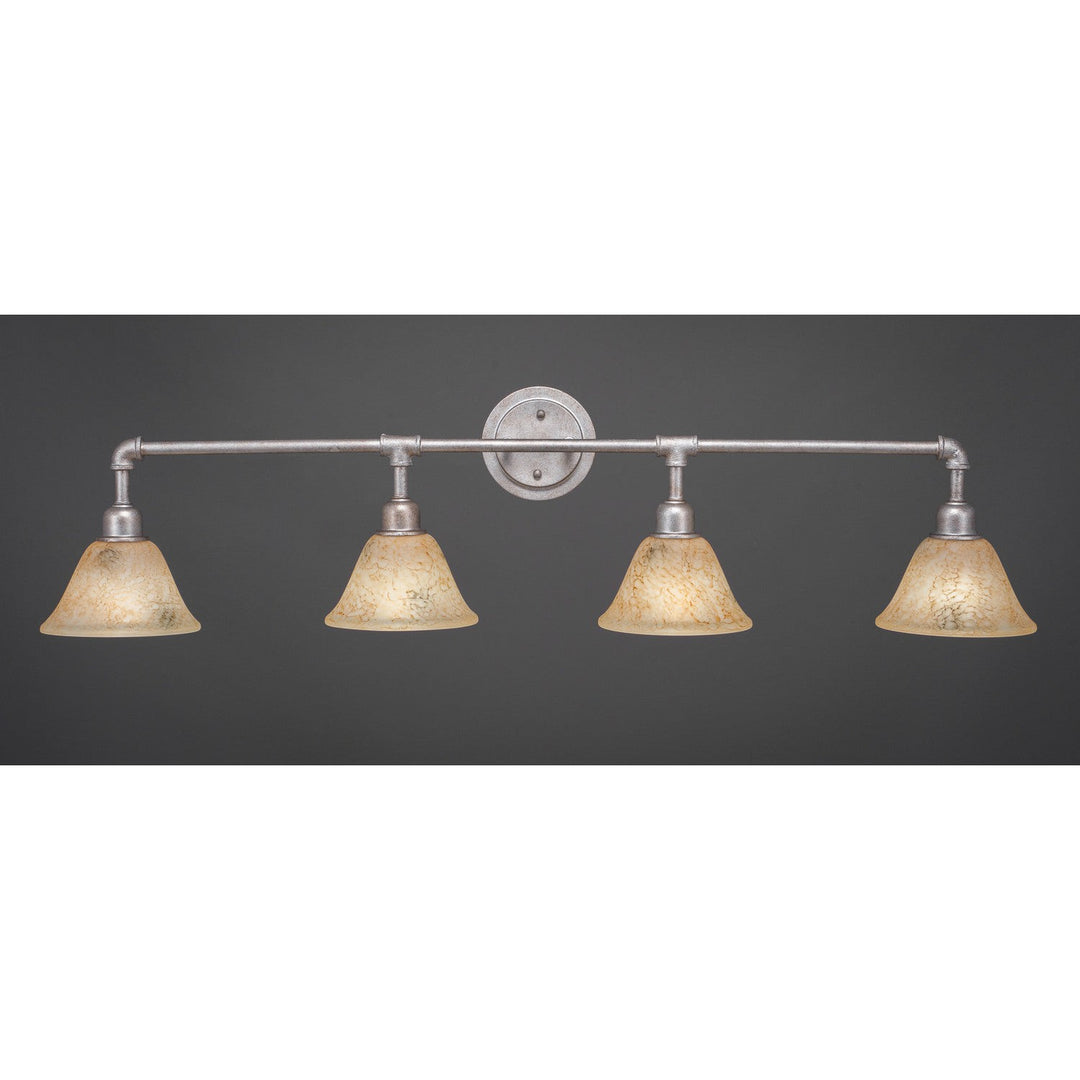 Toltec Vintage 184-as-508 Bath Vanity Light 44 in. wide - Aged Silver